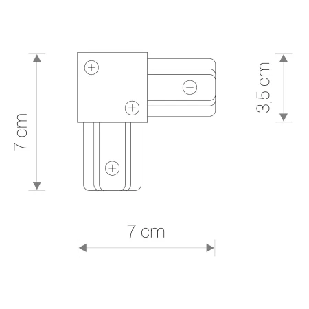 Łącznik L do szyn 1F PROFILE L CONNECTOR 9455 - Nowodvorski