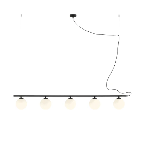 LAMPA WISZĄCĄ BERYL GLASS 5 BLACK 1006F1 - Aldex