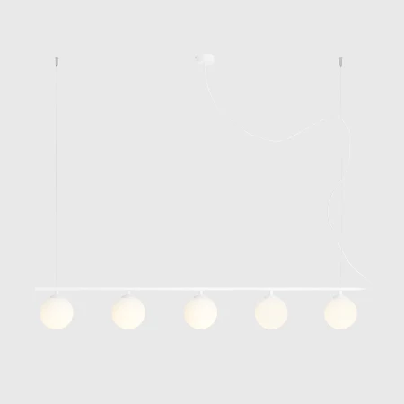 Lampa wisząca designerska BERYL GLASS 5 WHITE 1006F - Aldex