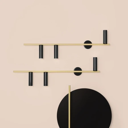 Kinkiet designerski TREVO 3 BLACK BRASS (lewy) 1083Y40 - Aldex