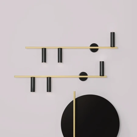 Kinkiet designerski TREVO 3 BLACK BRASS (prawy) 1083Y40_2 - Aldex