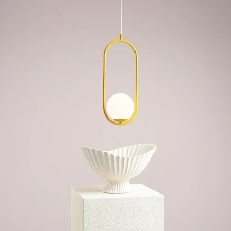 Lampa wisząca designerska RIVA MUSTARD 1086G14 - Aldex