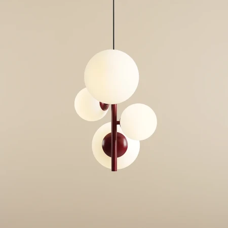 Lampa wisząca designerska BLOOM 4 RED WINE 1091L15 - Aldex