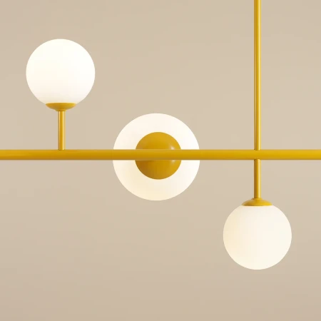 Lampa wisząca designerska DIONE 6 MUSTARD 1092K14 - Aldex