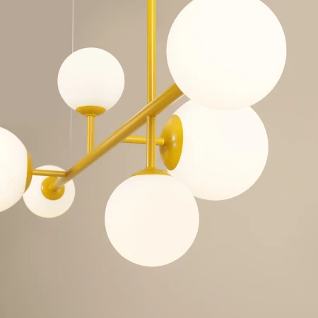 Lampa wisząca designerska DIONE 6 MUSTARD 1092K14 - Aldex