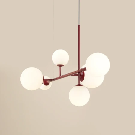 Lampa wisząca designerska DIONE 6 RED WINE 1092K15 - Aldex
