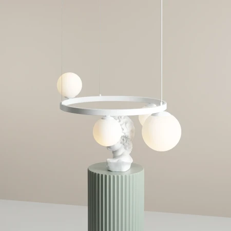 Lampa wisząca designerska GARDA 4 RING WHITE 1099L_R - Aldex