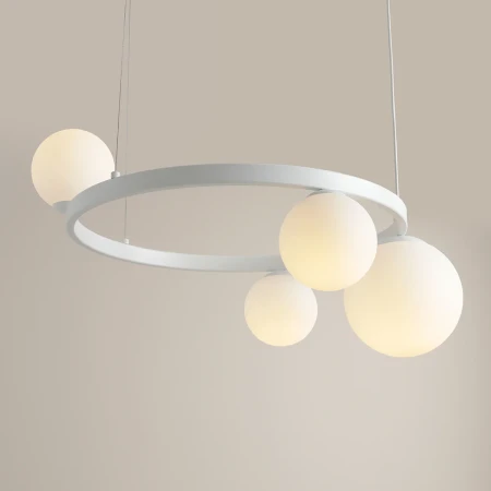 Lampa wisząca designerska GARDA 4 RING WHITE 1099L_R - Aldex