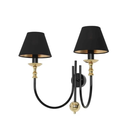 Kinkiet elegancki podwójny ROMA 2 BLACK 1118D1 - Aldex
