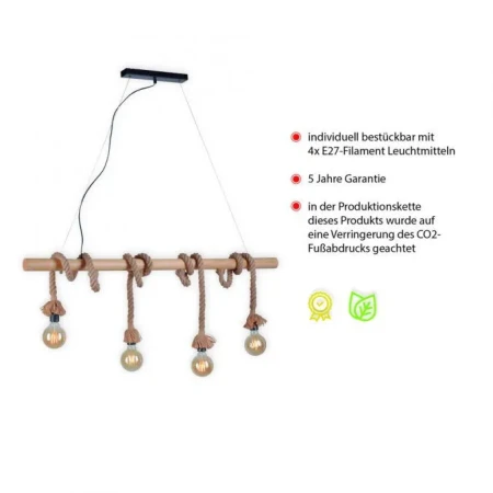 Lampa loft wisząca ROPE 15483-18 - Paul Neuhaus