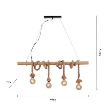 Lampa loft wisząca ROPE 15483-18 - Paul Neuhaus