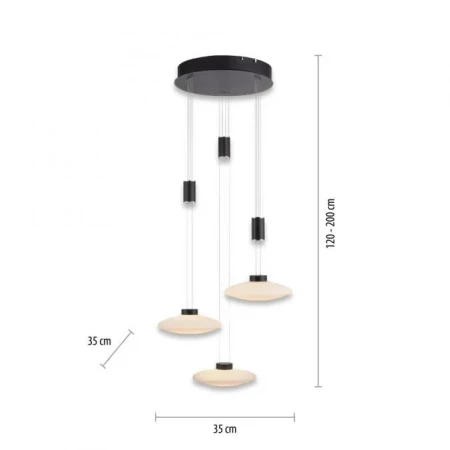 Lampa wisząca nowoczesna LAUTADA 2082-18 - Paul Neuhaus