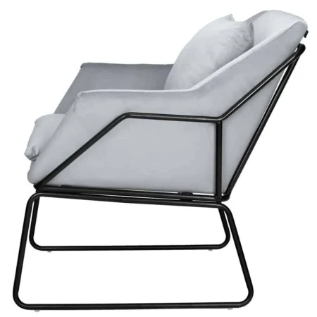 Fotel welurowy FLUENCE szary - 25073-s - Step Into Design