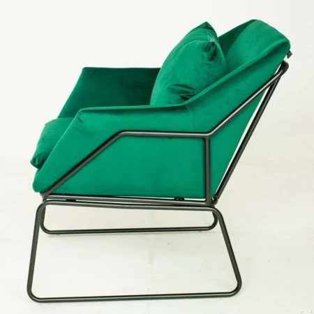 Fotel welurowy FLUENCE ciemna zieleń -  25073-z - Step Into Design