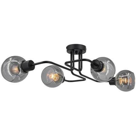 Plafon loft czarny metalowy z 4 szklanymi kloszami 3040/4 BL z serii TANGO - Lampy Elem