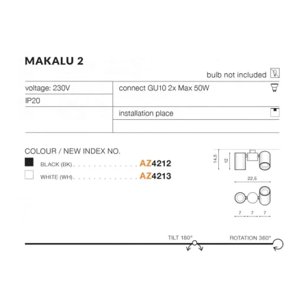Lampa sufitowa Makalu 2 AZ4212 - Azzardo