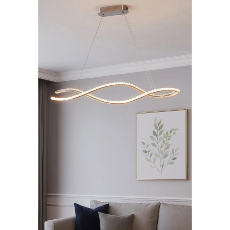 Azzardo Lampa wisząca aluminiowa chromowana 120cm AZ6562 z serii SPARK WAVES
