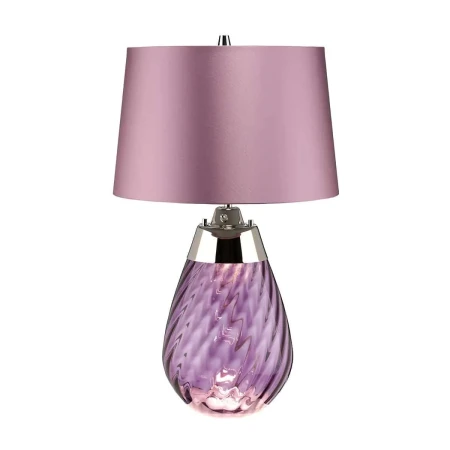 Lampa stołowa Lena śliwkowe szkło i liliowy abażur LENA-TL-S-PLUM  - Elstead