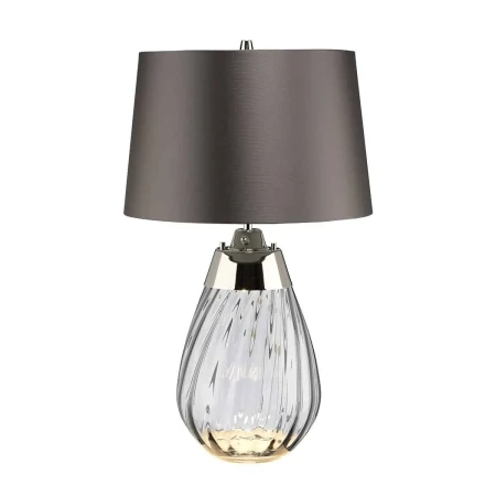Lampa stołowa Lena [rzydymione szkło i szary abażur LENA-TL-S-SMOKE  - Elstead