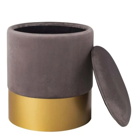 Pufa welurowa VELVET szara / rozm. M -  VWF17B00B-S-S - Step Into Design