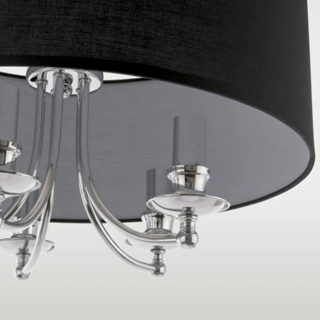 Lampa Hampton wisząca glamour czarna do salonu  ABU DHABI P05697CH-BK - Cosmo Light
