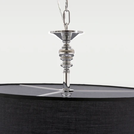 Lampa Hampton wisząca glamour czarna do salonu  ABU DHABI P05697CH-BK - Cosmo Light