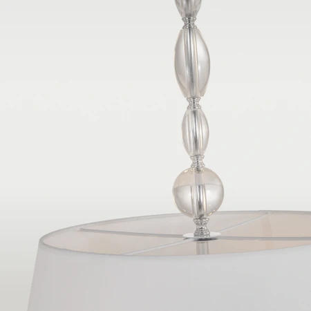 Lampa wisząca klasyczna biała abażur CANCUN P04981CH-WH - Cosmo Light