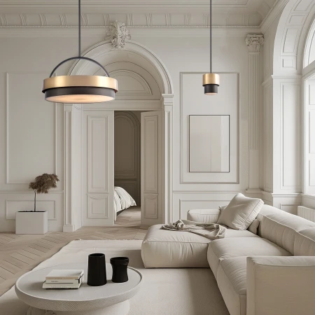 Lampa wisząca nowoczesna mosiądz COBURG P01777BR - Cosmo Light
