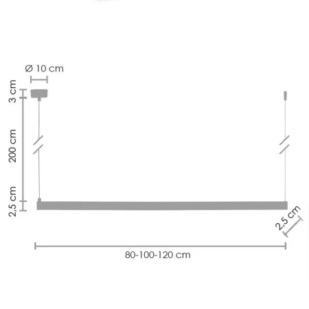 Lampa wisząca BEAM-80 LED czarny 80 cm ST-8960-L80 black - Step Into Design