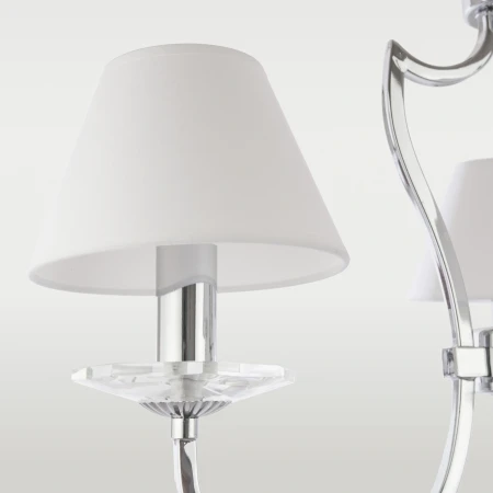 Lampa wisząca abażur srebrna RIGA P03755CH-WH - Cosmo Light