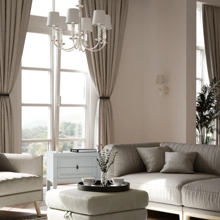Lampa wisząca abażur biała  SIENA P06308NI-WH - Cosmo Light
