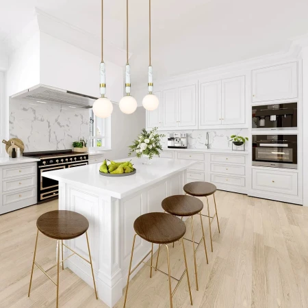 Lampa stylowa wisząca do kuchni nad stół LA SPEZIA mosiądz P01329BR - Cosmo Light