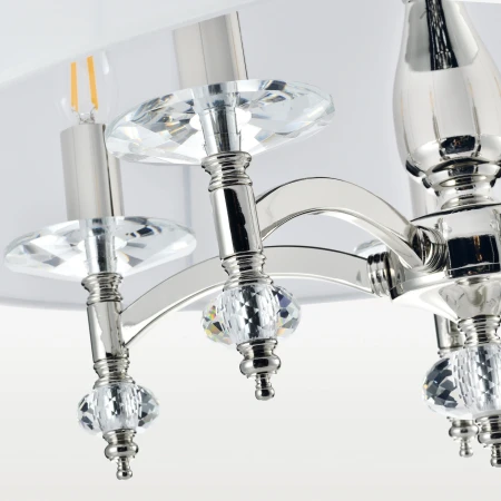 Lampa wisząca abażur biały klasyczna VERONA P05377NI-WH - Cosmo Light