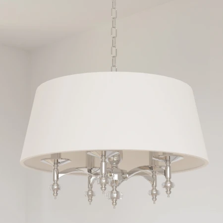 Lampa wisząca abażur biały klasyczna VERONA P05377NI-WH - Cosmo Light