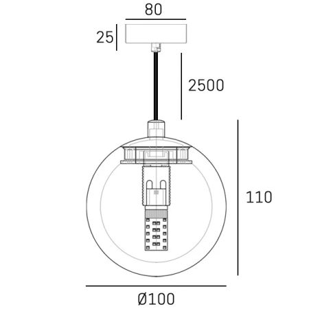 Lampa wisząca złota stylowa  VOLTERRA P01968BR - Cosmo Light