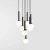 Lampa wisząca designerska RIU 7 ALL BLACK 1117T1 - Aldex