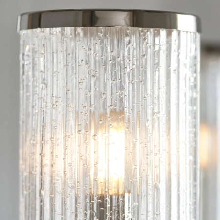 Lampa wisząca niklowana 5-punktowa z prążkowanym szkłem 100014 z serii Henbury - Endon Lighting