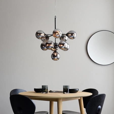 Lampa wisząca czarna 11-punktowa z dymionymi kloszami 101147 z serii OSCAR - Endon Lighting