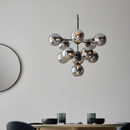 Lampa wisząca czarna 11-punktowa z dymionymi kloszami 101147 z serii OSCAR - Endon Lighting