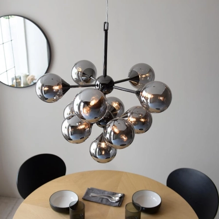 Lampa wisząca czarna 11-punktowa z dymionymi kloszami 101147 z serii OSCAR - Endon Lighting
