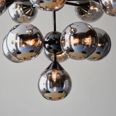 Lampa wisząca czarna 11-punktowa z dymionymi kloszami 101147 z serii OSCAR - Endon Lighting