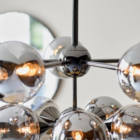 Lampa wisząca czarna 11-punktowa z dymionymi kloszami 101147 z serii OSCAR - Endon Lighting