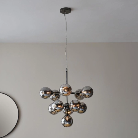 Lampa wisząca czarna 11-punktowa z dymionymi kloszami 101147 z serii OSCAR - Endon Lighting