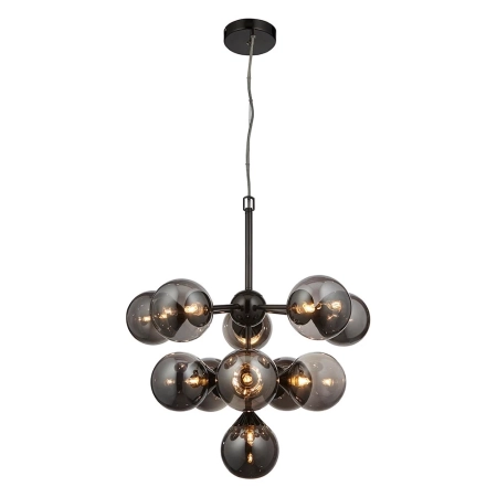 Lampa wisząca czarna 11-punktowa z dymionymi kloszami 101147 z serii OSCAR - Endon Lighting