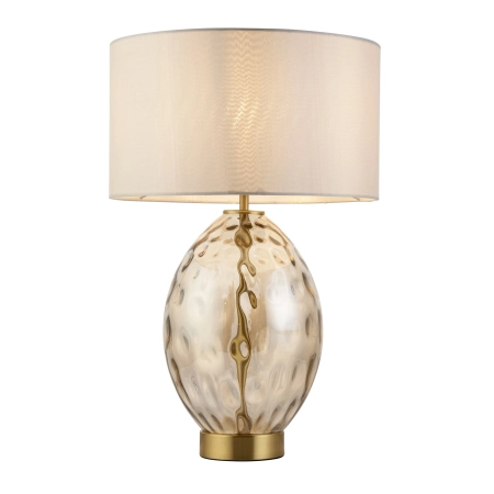 Lampa stołowa szklana szampańska z abażurem 101150 z serii ELIN DIMPLE - Endon Lighting