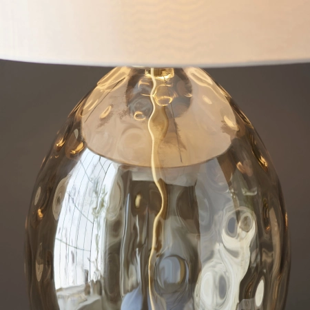 Lampa stołowa szklana szampańska z abażurem 101150 z serii ELIN DIMPLE - Endon Lighting