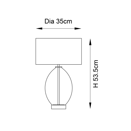Lampa stołowa szklana szampańska z abażurem 101150 z serii ELIN DIMPLE - Endon Lighting