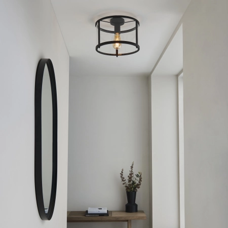 Plafon czarny metalowy ze szklanym kloszem 31cm 101540 z serii Hopton - Endon Lighting
