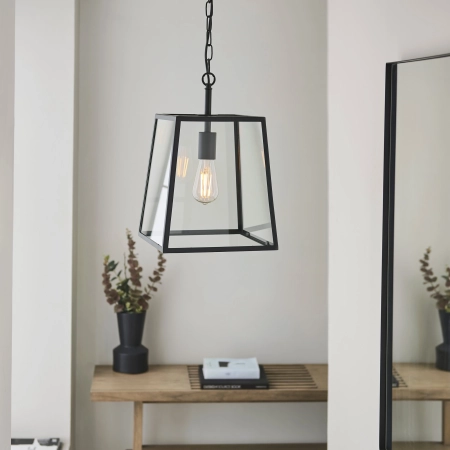 Lampa wisząca czarna metalowa szklana 1-punktowa 101541 z serii Hurst - Endon Lighting