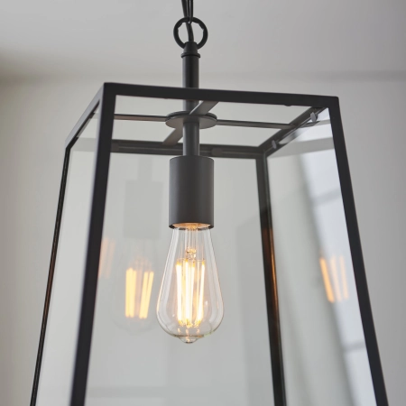 Lampa wisząca czarna metalowa szklana 1-punktowa 101541 z serii Hurst - Endon Lighting